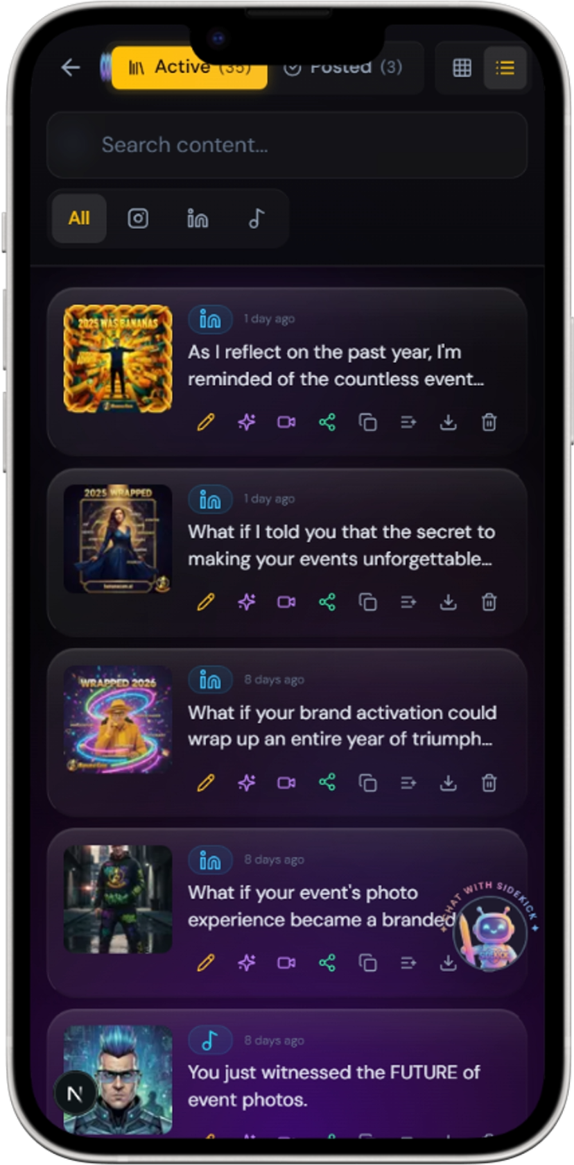 Content Sidekick Mobile App